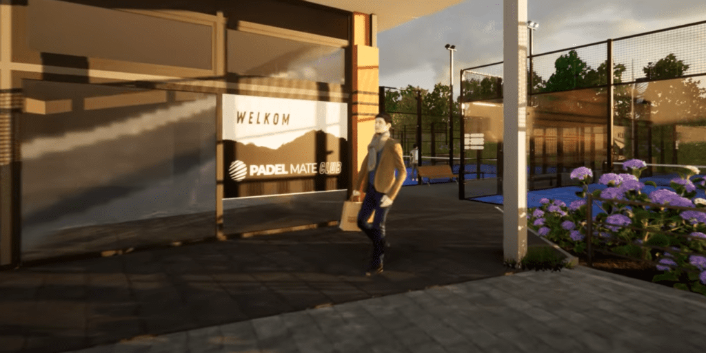 Het toekomstige pand van Padel Mate Club in een 3D impressie. De locatie van deze nieuwe club is in Amstelveen.